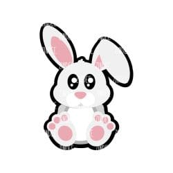 Sitting Bunny Acrylic Blank- Sticker- UV DTF (1.5 inch)
