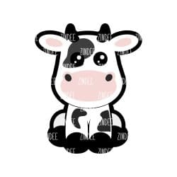 Sitting Cow – Acrylic Badge Reel Blank (2") No Hole | Optional Sticker or UV DTF