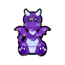 Sitting Dragon – Acrylic Badge Reel Blank (2") No Hole | Optional Sticker or UV DTF