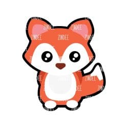 Sitting Fox Baby – Acrylic Keychain Blank (3") | Optional Sticker or UV DTF