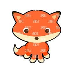 Sitting Fox – Acrylic Keychain Blank (3") | Optional Sticker or UV DTF