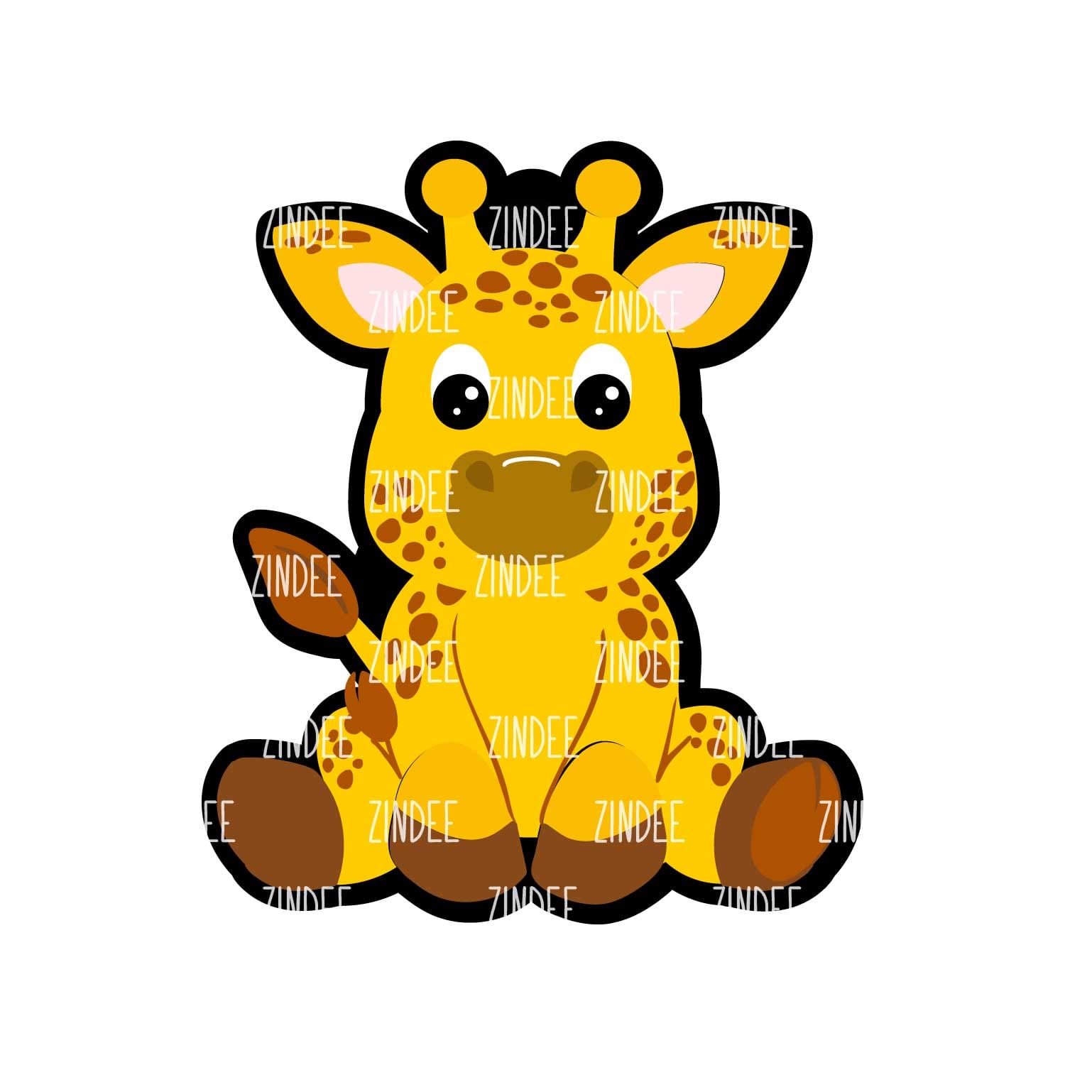 Sitting Giraffe Acrylic Blank- Sticker- UV DTF (2 inch) NO HOLE