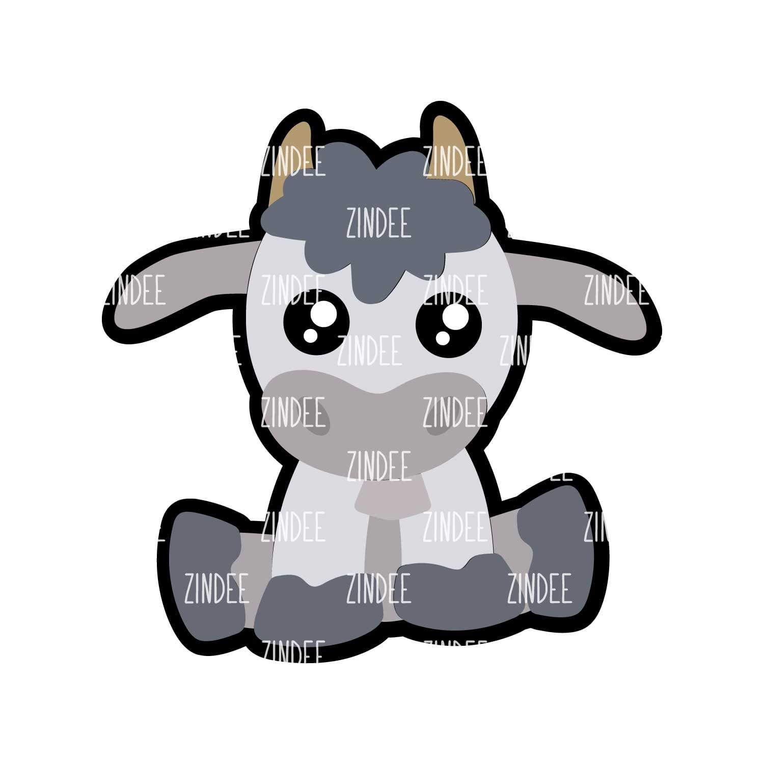 Sitting Goat Acrylic Blank- Sticker- UV DTF (3 inch)