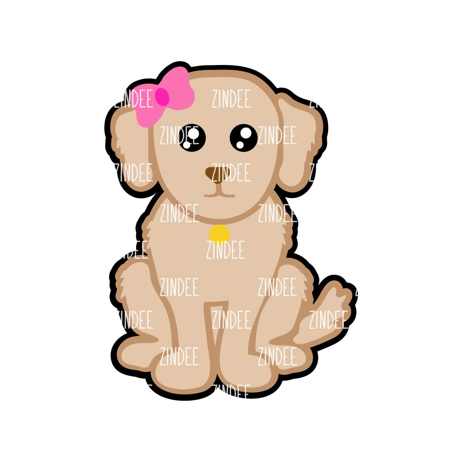 Sitting Golden Retriever Acrylic Blank- Sticker- UV DTF (2 inch) NO HOLE