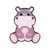 Sitting Hippo – Acrylic Badge Reel Blank (2") No Hole | Optional Sticker or UV DTF