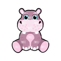 Sitting Hippo – Acrylic Keychain Blank (3") | Optional Sticker or UV DTF