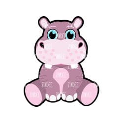 Sitting Hippo Acrylic Blank- Sticker- UV DTF (1.5 inch)
