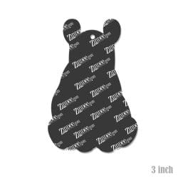 Alternative view of Sitting Rhino – Acrylic Keychain Blank (3") | Optional Sticker or UV DTF