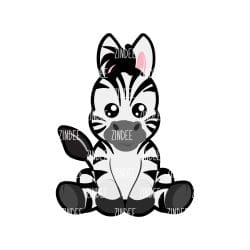 Sitting Zebra – Acrylic Badge Reel Blank (2") No Hole | Optional Sticker or UV DTF