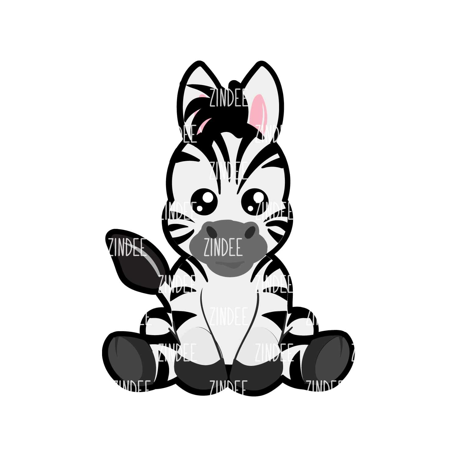 Sitting Zebra Acrylic Blank- Sticker- UV DTF (2 inch) NO HOLE