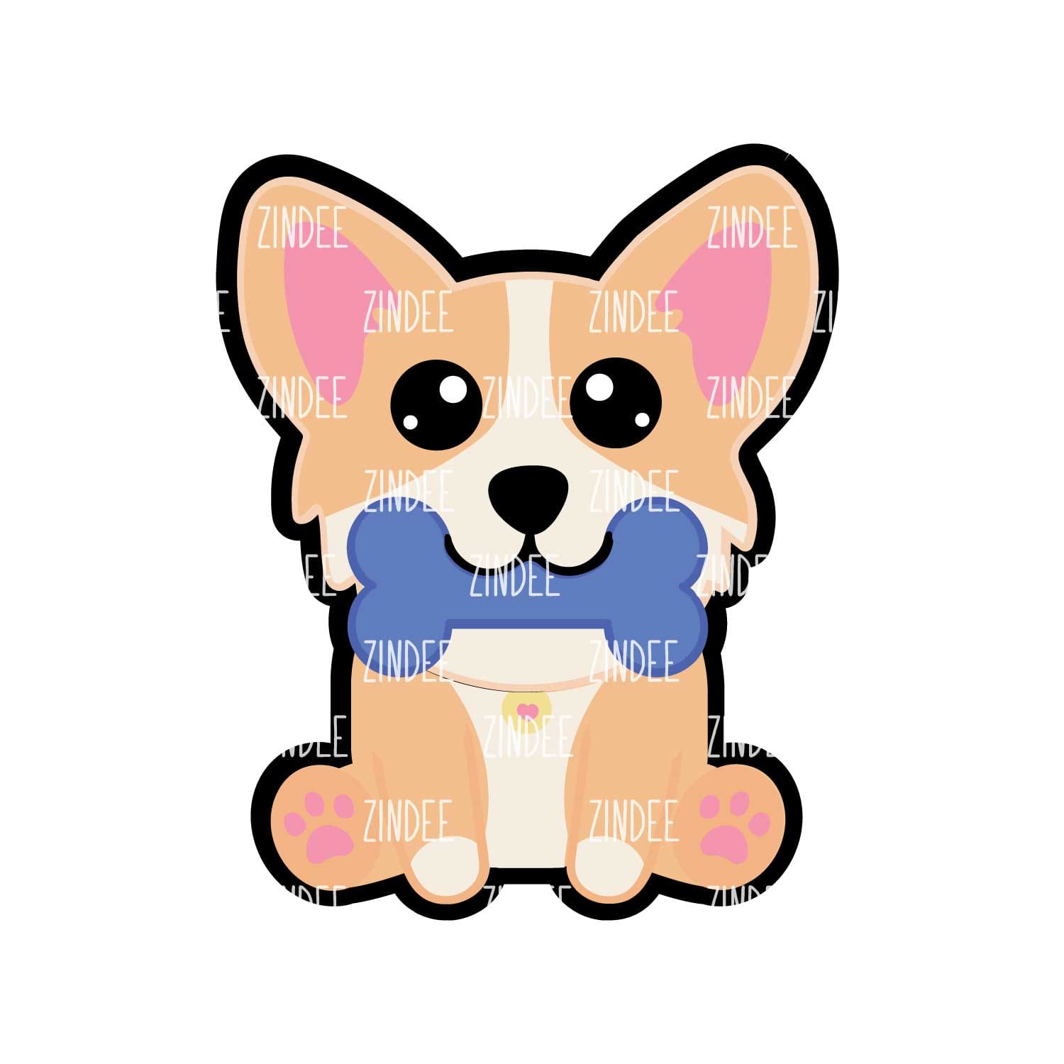 Sitting Corgi Acrylic Blank- Sticker- UV DTF (2 inch) NO HOLE
