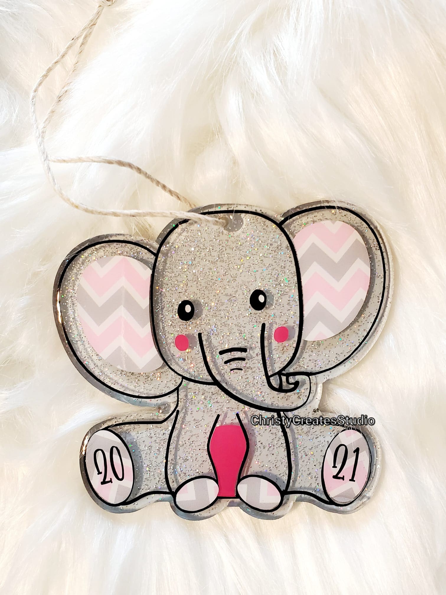 Sitting Elephant Acrylic Blank- Sticker- UV DTF (3 inch) - Image 5