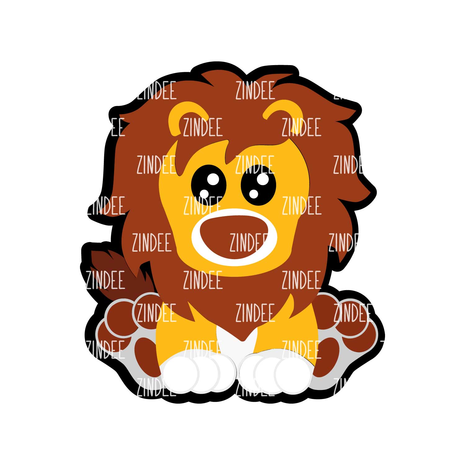Sitting Lion Acrylic Blank- Sticker- UV DTF (2 inch) NO HOLE