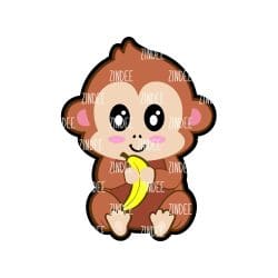Sitting Monkey – Acrylic Badge Reel Blank (2") No Hole | Optional Sticker or UV DTF
