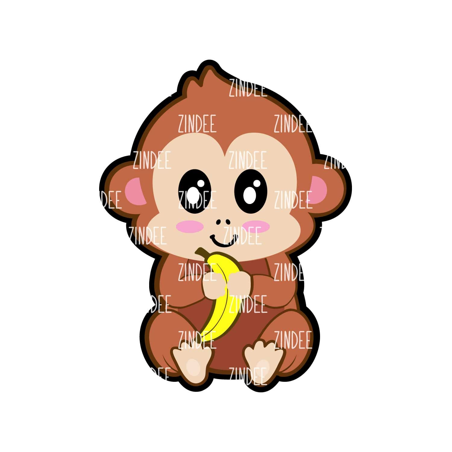 Sitting Monkey Acrylic Blank- Sticker- UV DTF (3 inch)