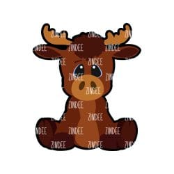 Sitting Moose – Acrylic Badge Reel Blank (2") No Hole | Optional Sticker or UV DTF