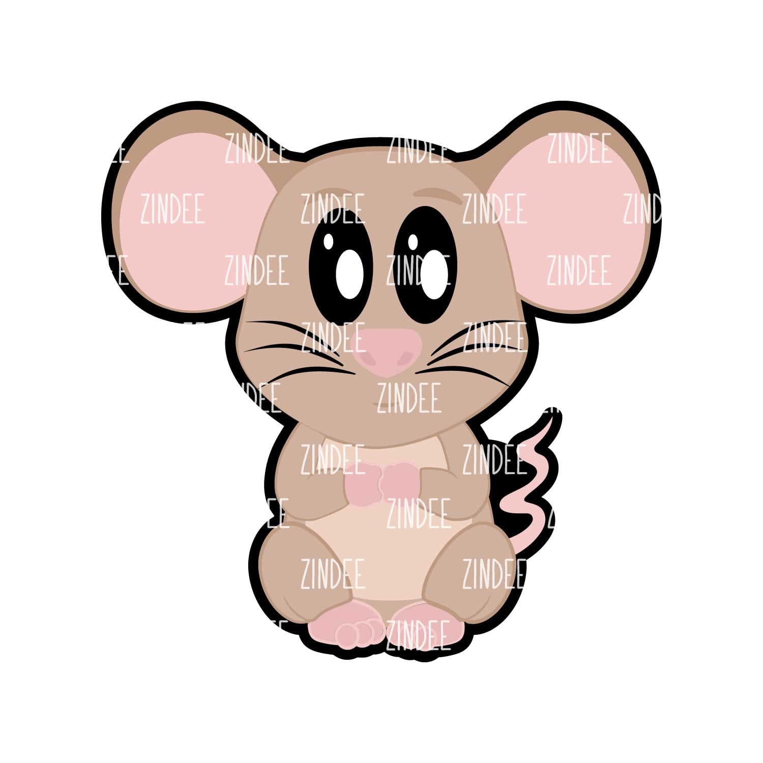 Sitting Mouse Acrylic Blank- Sticker- UV DTF (1.5 inch)