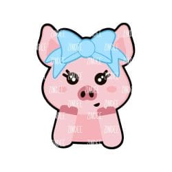 Sitting Pig – Acrylic Keychain Blank (3") | Optional Sticker or UV DTF
