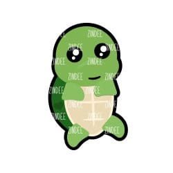 Sitting Turtle – Acrylic Badge Reel Blank (2") No Hole | Optional Sticker or UV DTF