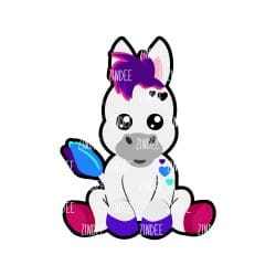 Sitting Unicorn – Acrylic Keychain Blank (2.5") | Optional Sticker or UV DTF