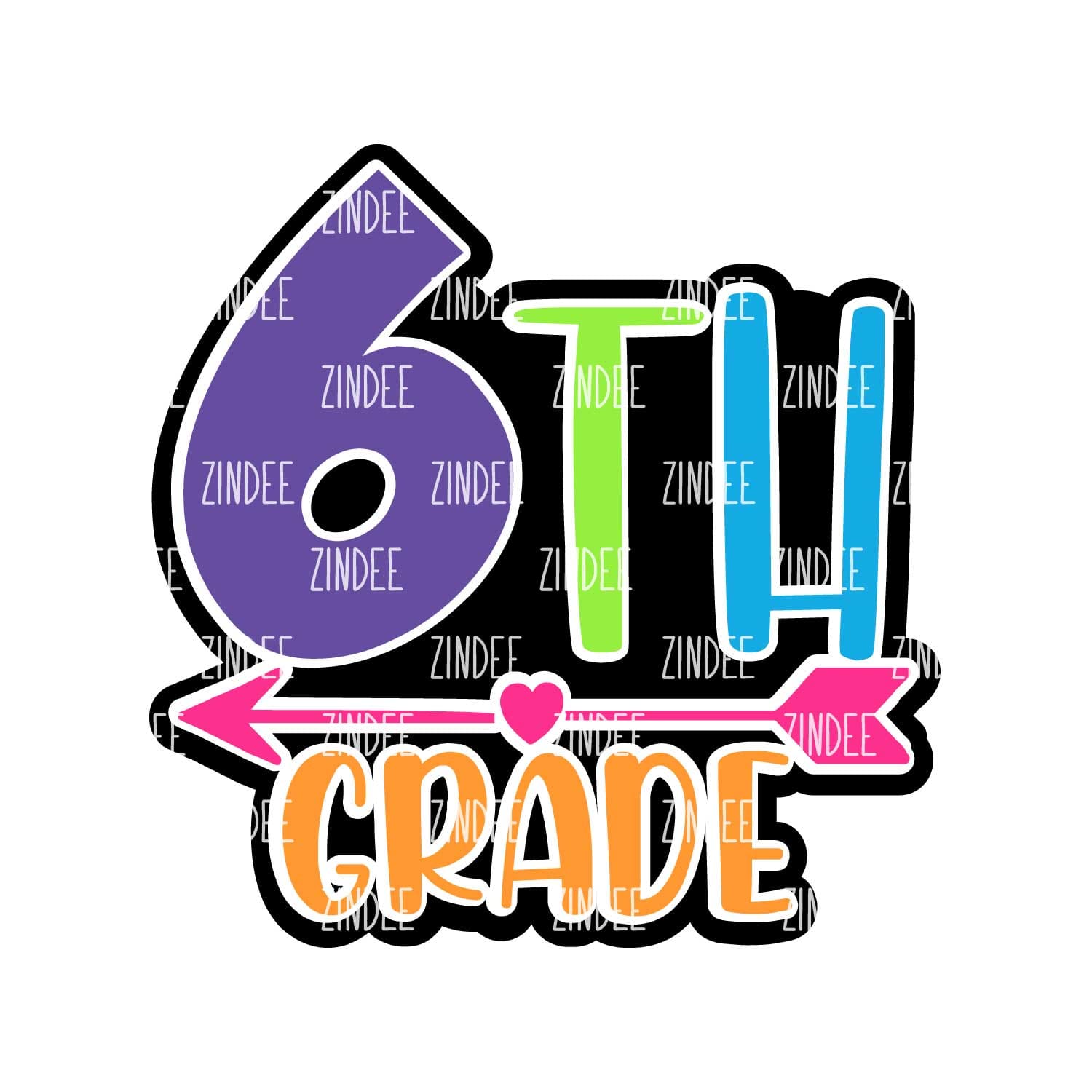 Sixth Grade Acrylic Blank- Sticker- UV DTF (2 inch) NO HOLE