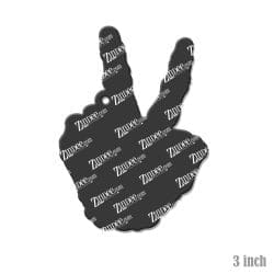 Alternative view of Skeleton Hand Peace Sign (BLACK WHITE) Acrylic Blank- Sticker- UV DTF (3 inch)