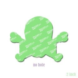 Alternative view of Skull Crossbones – Acrylic Badge Reel Blank (2") No Hole | Optional Sticker or UV DTF