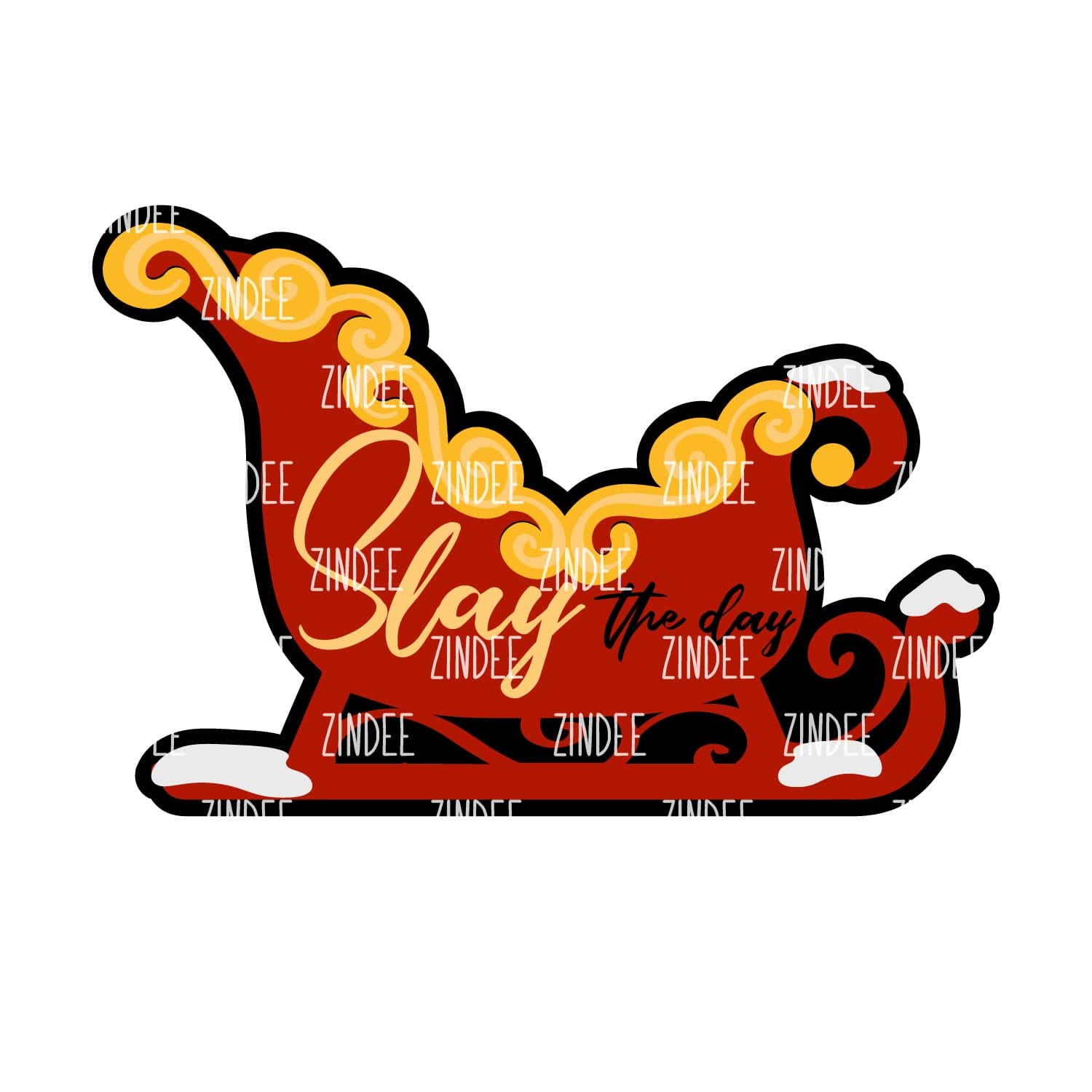 Alternative view of Slay Sleigh acrylic blank (2 inch) NO HOLE