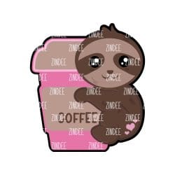 Sloth Coffee – Acrylic Badge Reel Blank (2") No Hole | Optional Sticker or UV DTF