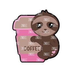 Sloth Coffee Acrylic Blank- Sticker- UV DTF (1.5 inch)
