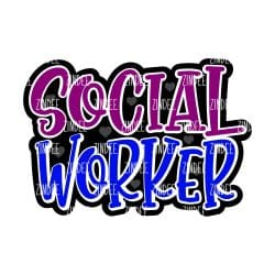 Social Worker Words – Acrylic Badge Reel Blank (2") No Hole | Optional Sticker or UV DTF