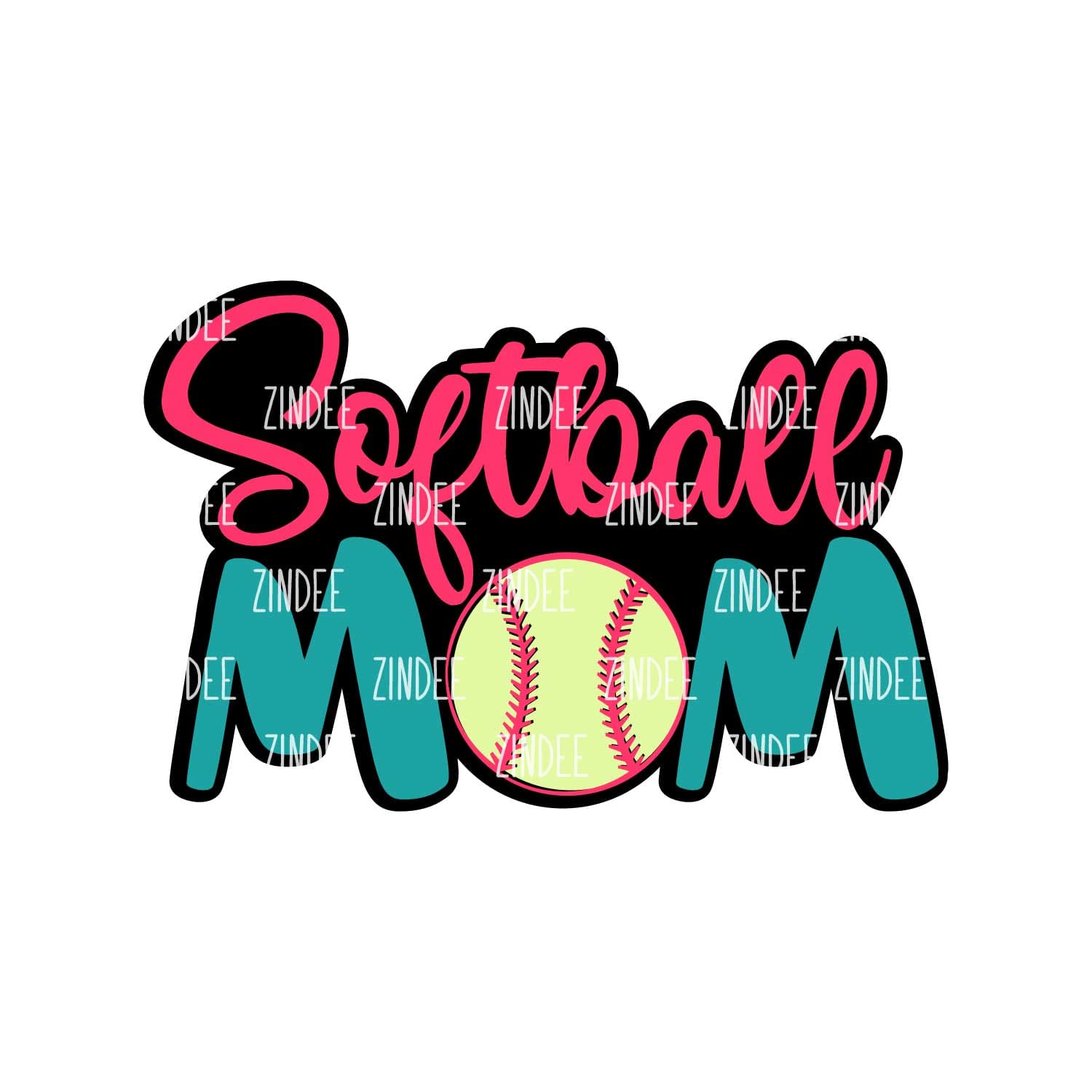 Softball Mom Acrylic Blank- Sticker- UV DTF (2 inch) NO HOLE
