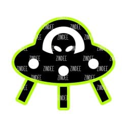 Spaceship – Acrylic Badge Reel Blank (2") No Hole | Optional Sticker or UV DTF