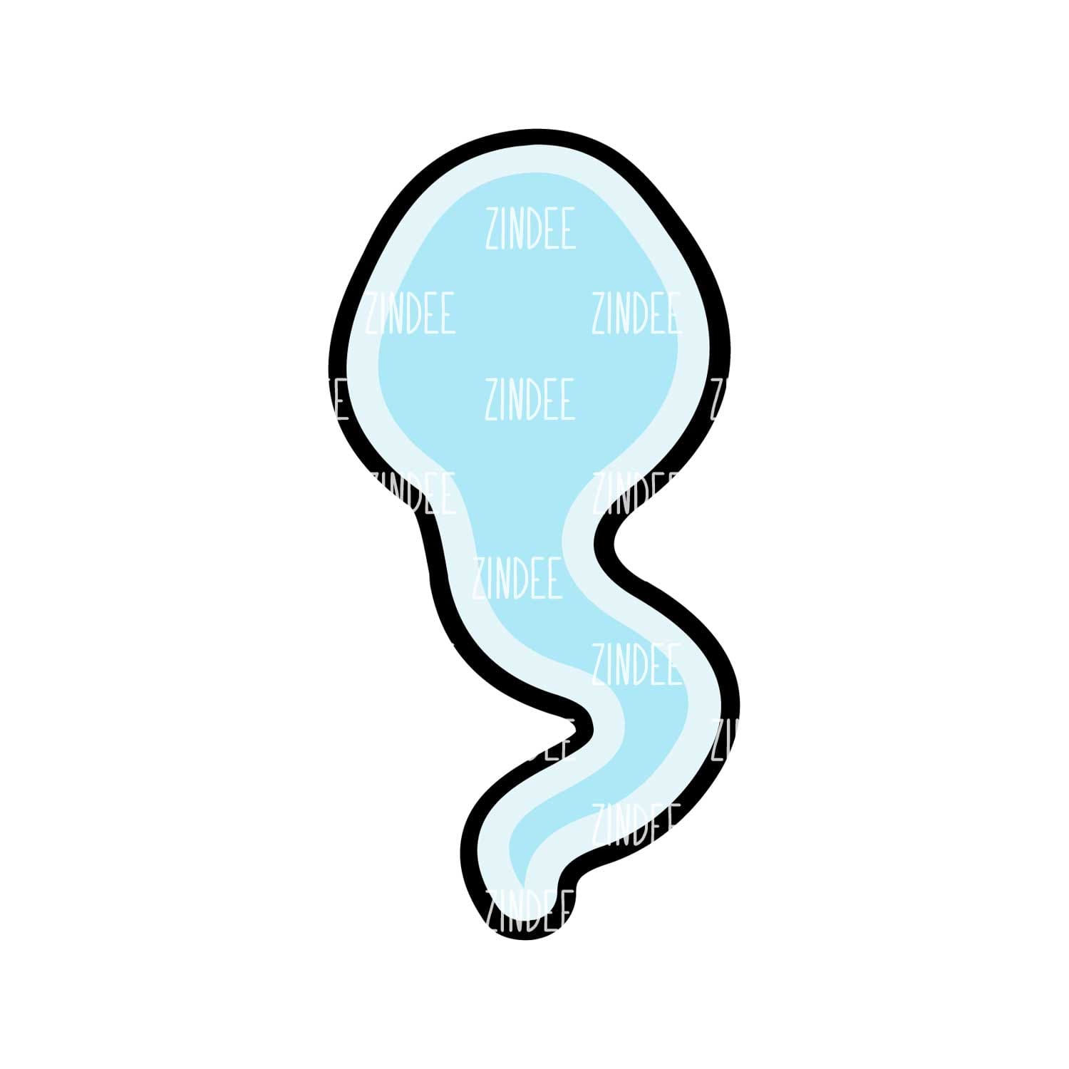 Sperm Acrylic Blank- Sticker- UV DTF (2 inch) NO HOLE