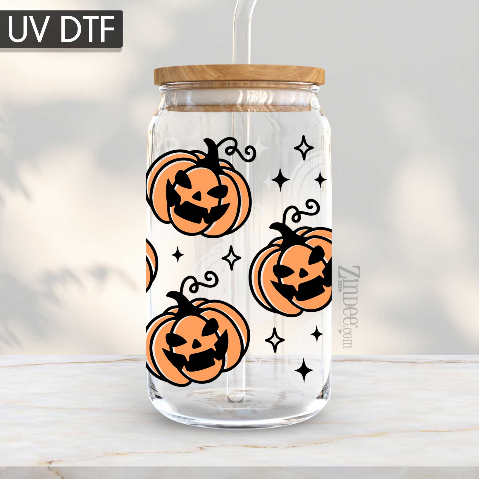 Black and Pink Cards Halloween UV DTF Cup Wrap