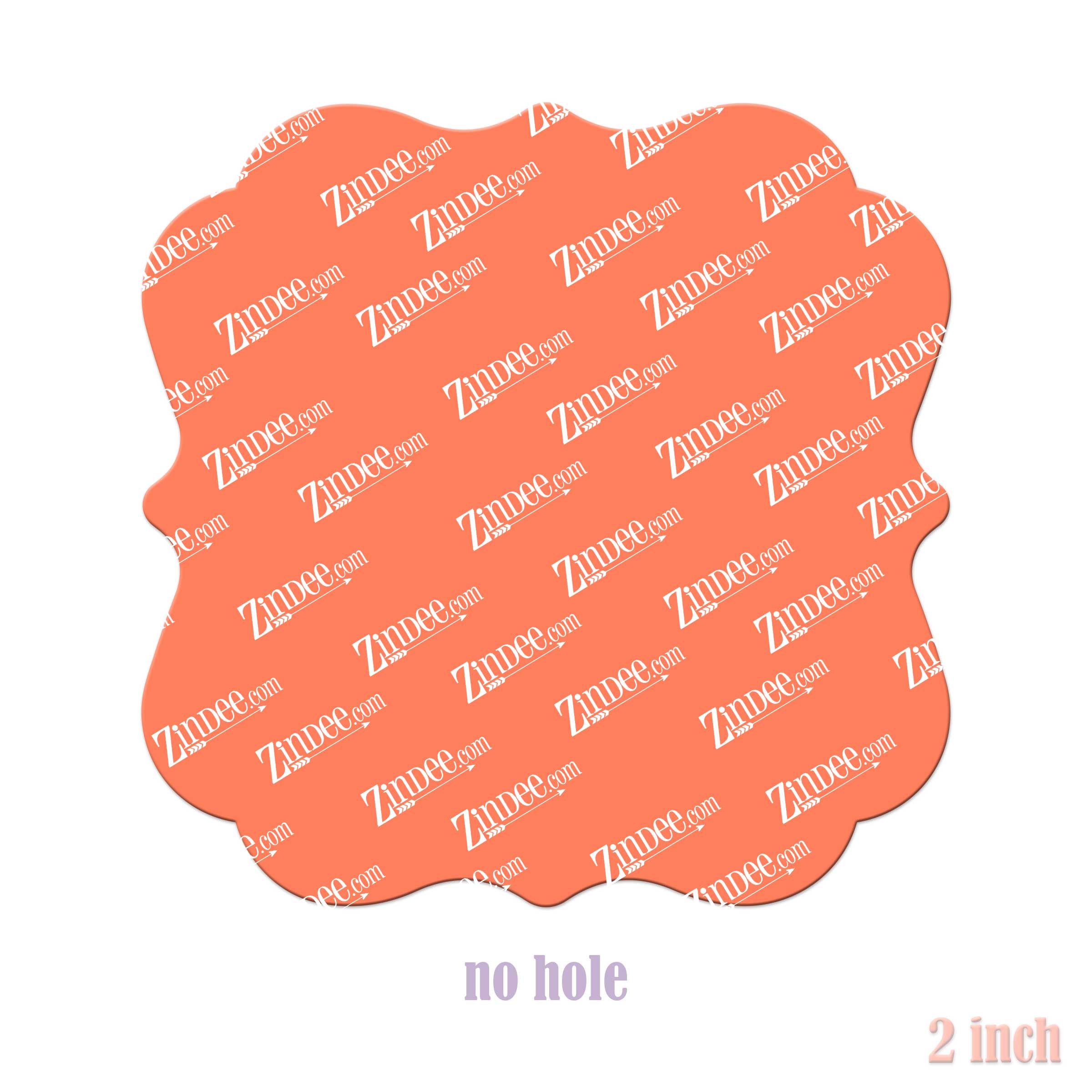 Square Bracket Frame 2 inch (lightweight acrylic) NO HOLE