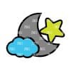 Star Cloud Moon – Acrylic Keychain Blank (3") | Optional Sticker or UV DTF