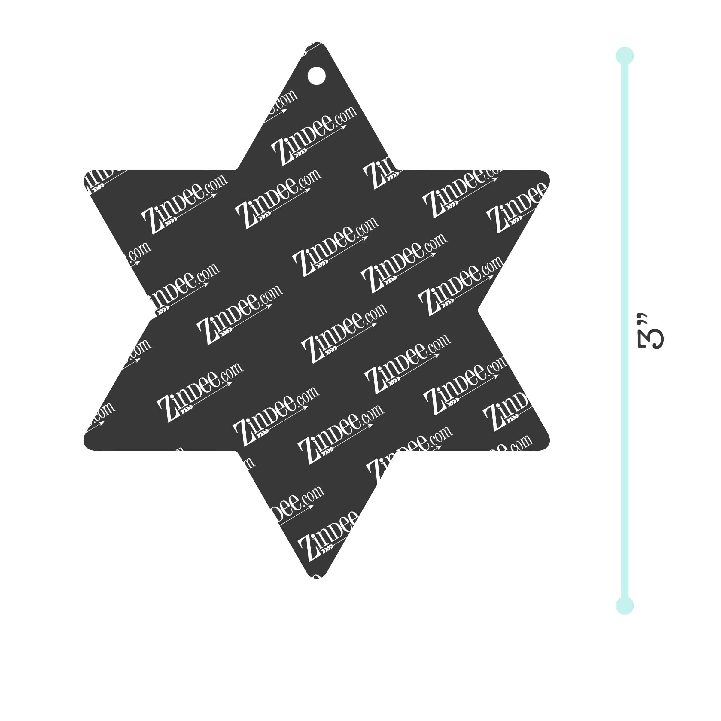 Alternative view of Star of David Acrylic Blank- Sticker- UV DTF (3 inch)