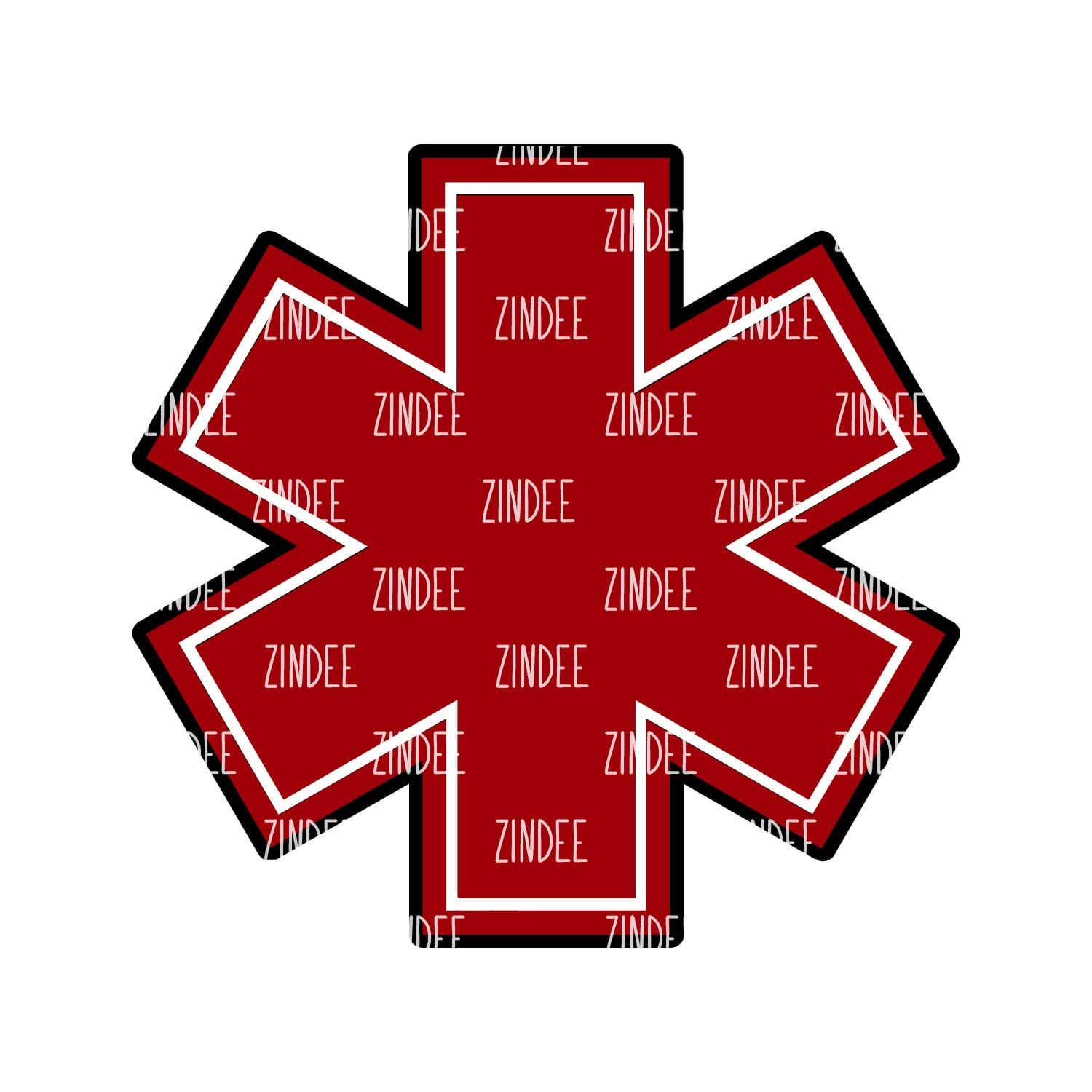 Star of Life Acrylic Blank- Sticker- UV DTF (2 inch) NO HOLE