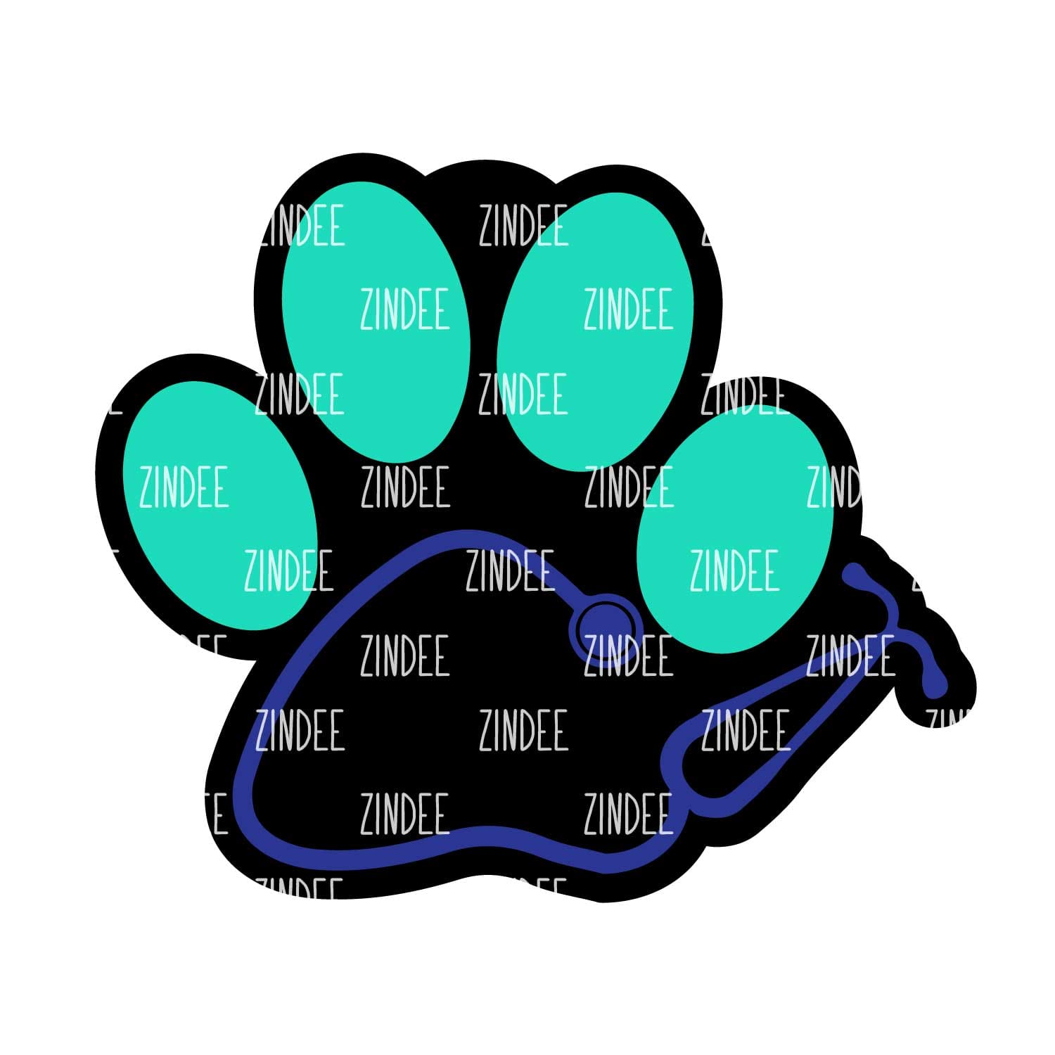 Stethoscope Paw Print Acrylic Blank- Sticker- UV DTF (2 inch) NO HOLE