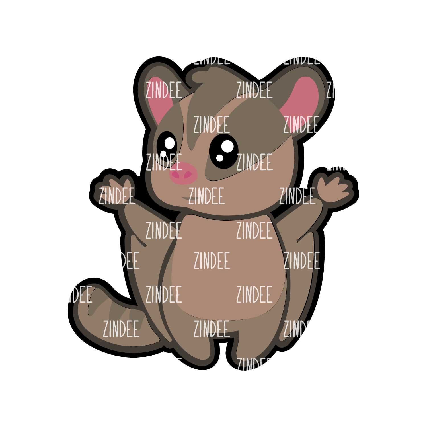 Sugar Glider Acrylic Blank- Sticker- UV DTF (2 inch) NO HOLE