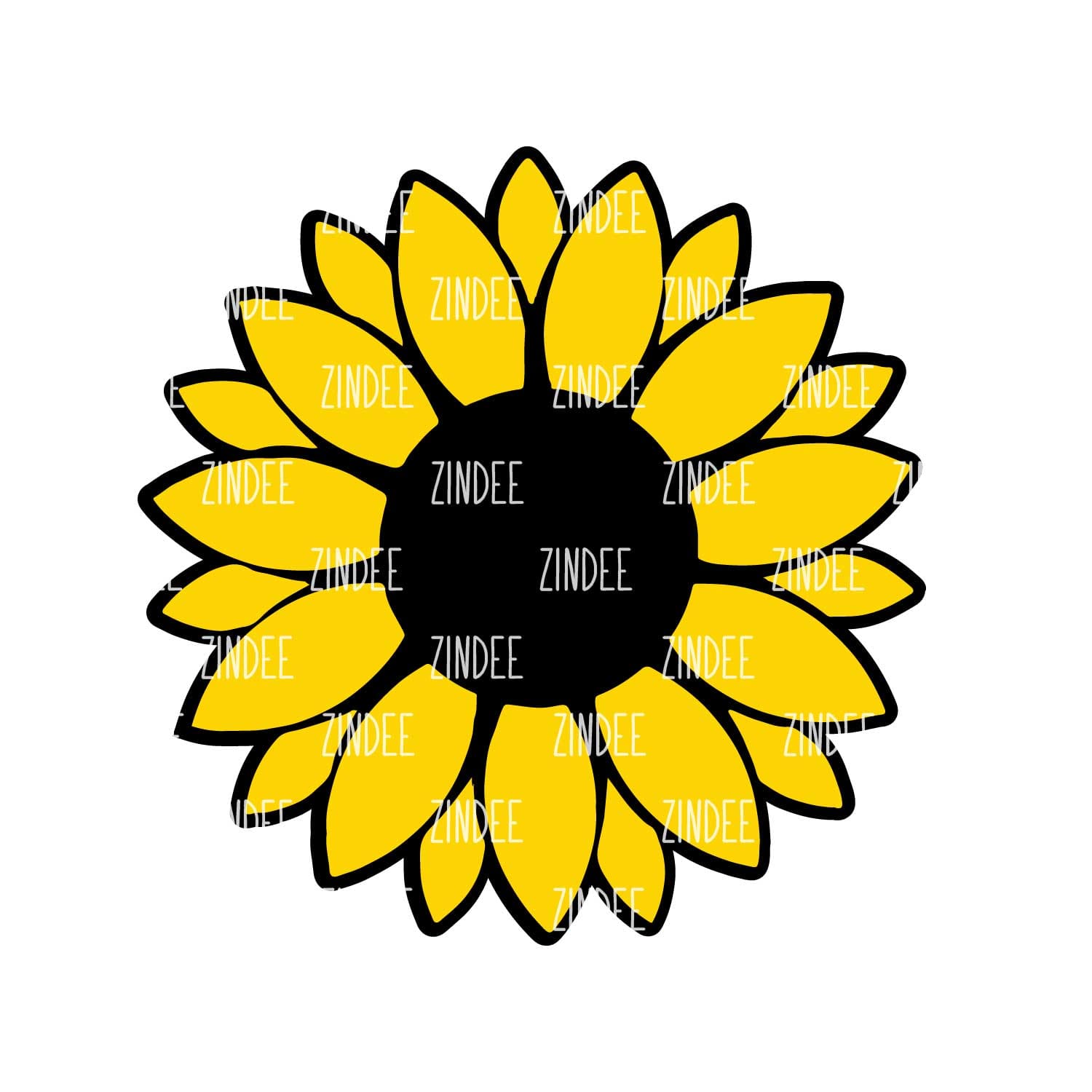 Alternative view of Sunflower acrylic blank (3 inch) WHITE