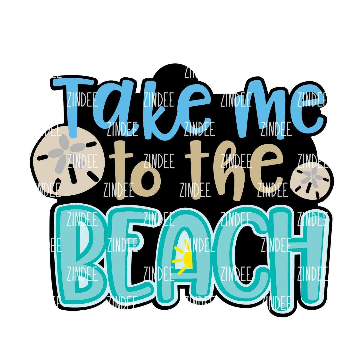 Take Me to the Beach Acrylic Blank- Sticker- UV DTF (2 inch) NO HOLE
