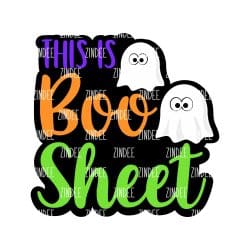 This is Boo Sheet – Acrylic Badge Reel Blank (2") No Hole | Optional Sticker or UV DTF