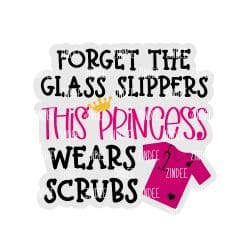 This Princess Wears Scrubs – Acrylic Badge Reel Blank (2") No Hole | Optional Sticker or UV DTF