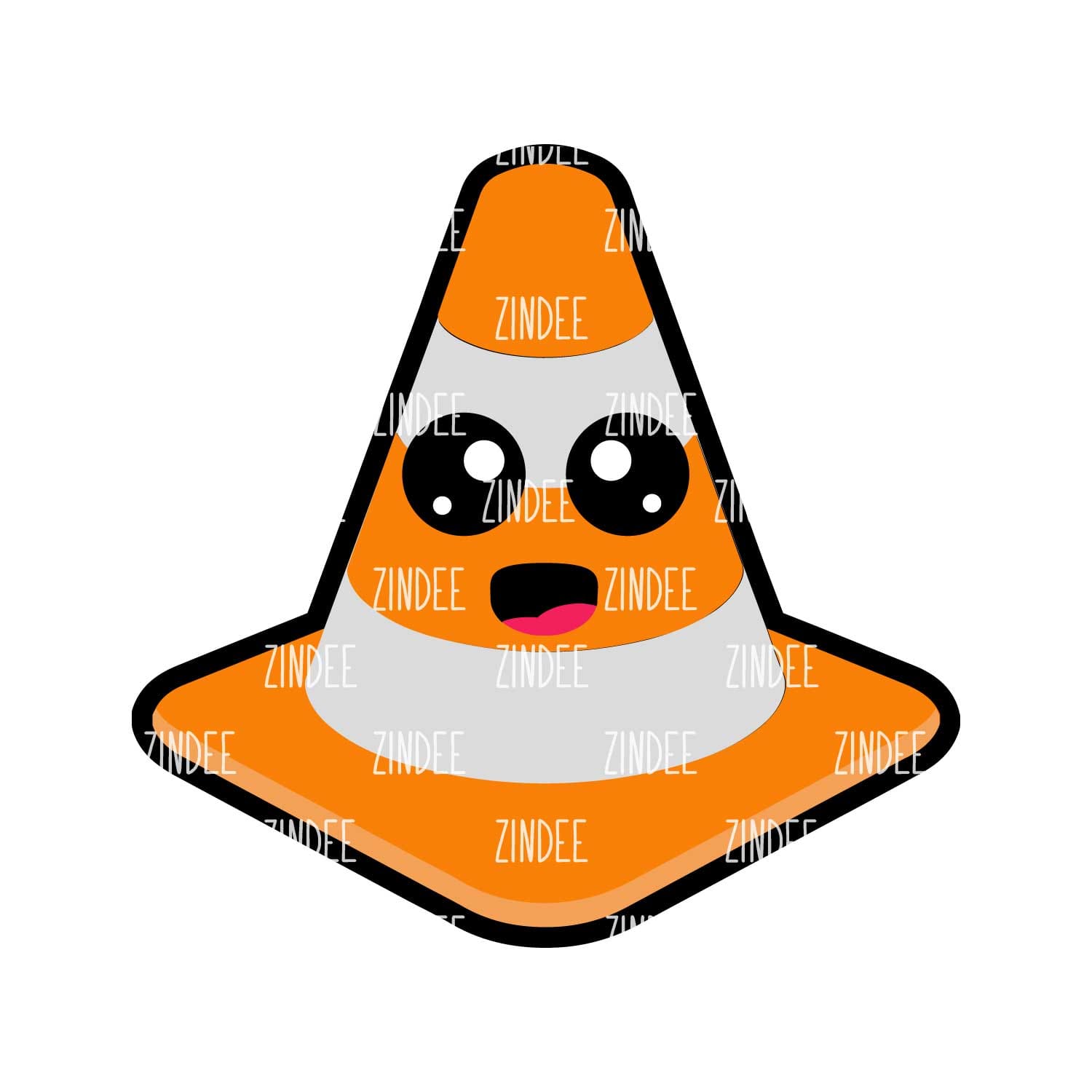 Traffic Cone Acrylic Blank- Sticker- UV DTF (1.5 inch)