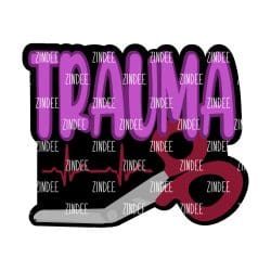 Trauma – Acrylic Badge Reel Blank (2") No Hole | Optional Sticker or UV DTF