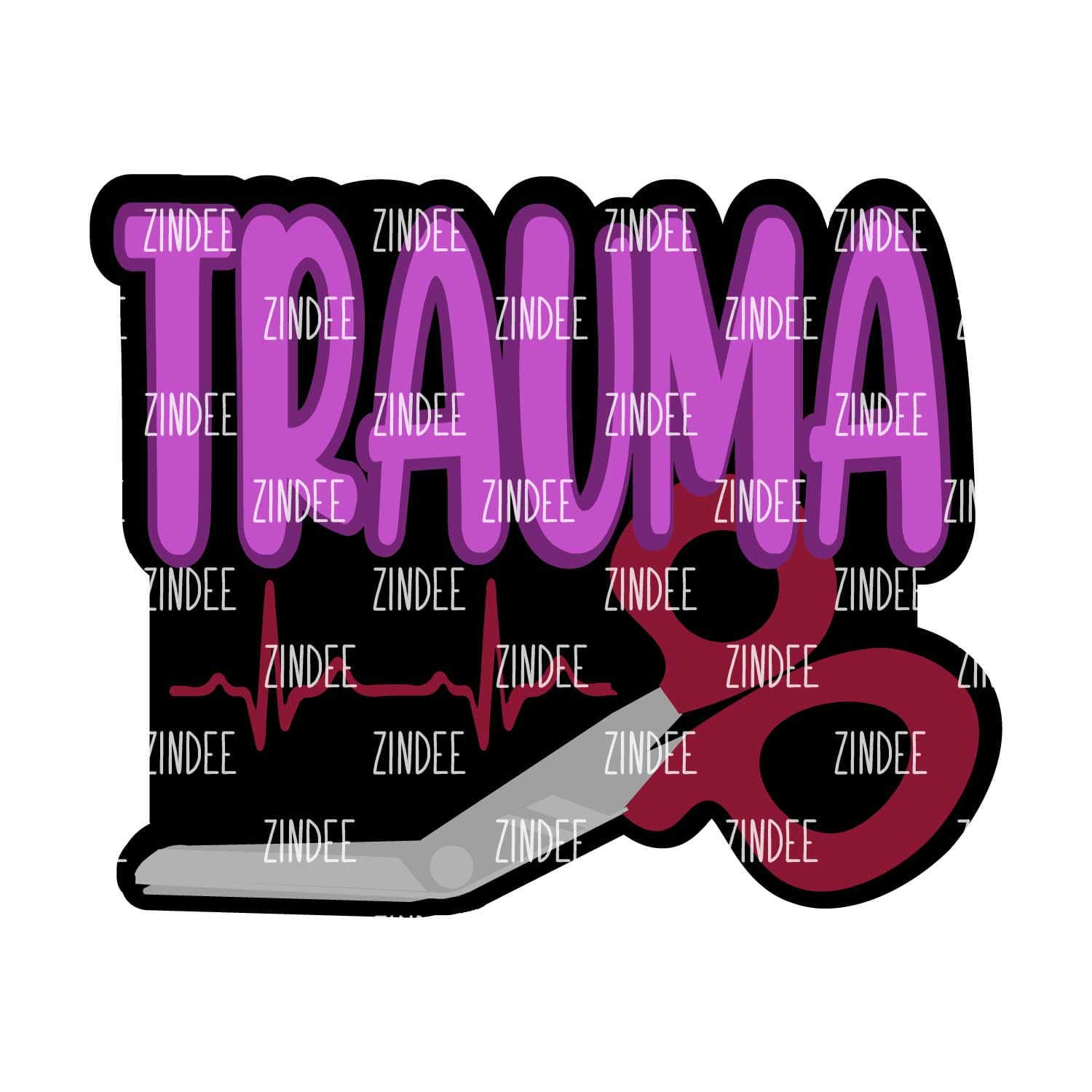 Trauma Acrylic Blank- Sticker- UV DTF (2 inch) NO HOLE