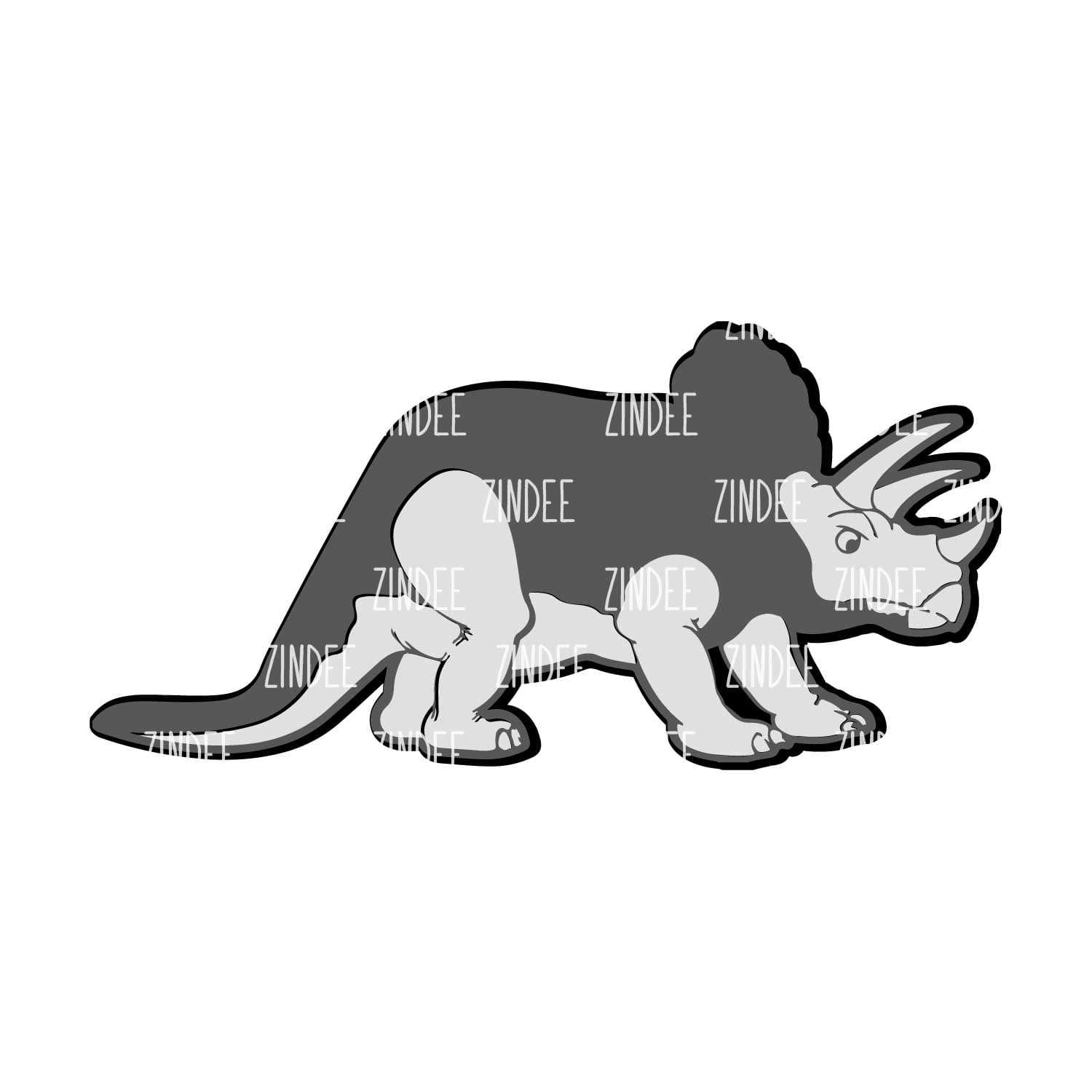 Alternative view of Triceratops acrylic blank (2 inch) NO HOLE