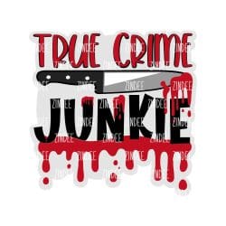 True Crime Junkie – Acrylic Keychain Blank (2.5") | Optional Sticker or UV DTF